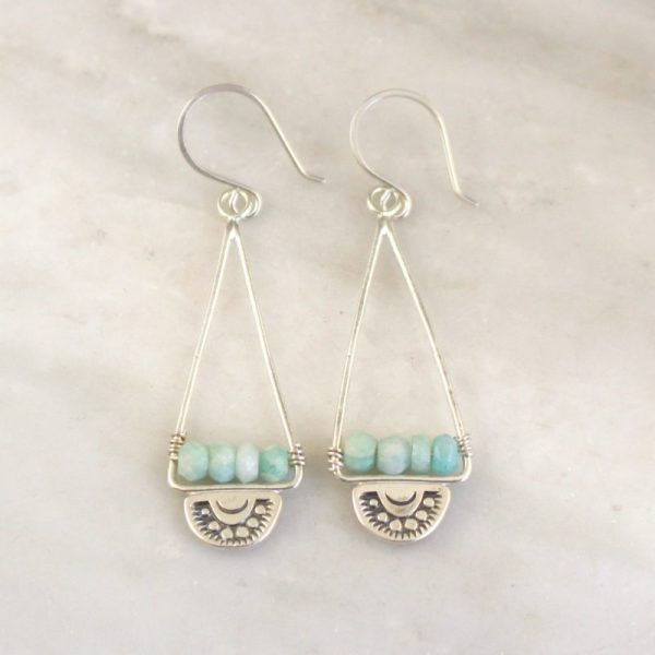 Wanderer Triangle Amazonite Earrings Sarah Deangelo