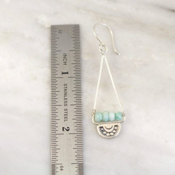 Wanderer Triangle Amazonite Earrings - Image 4