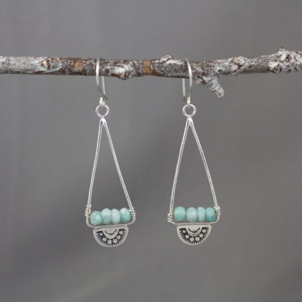 Wanderer Triangle Amazonite Earrings - Image 3