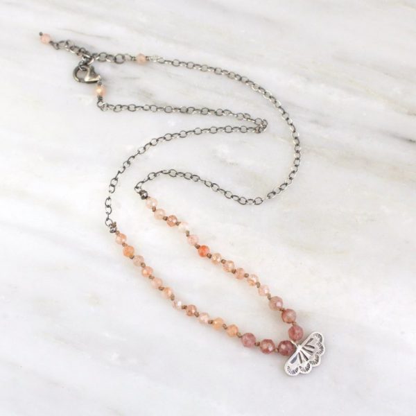 Southwest Lace Charm Knotted Stone Necklace - Image 3