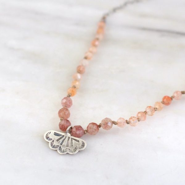 Southwest Lace Charm Knotted Stone Necklace - Image 2