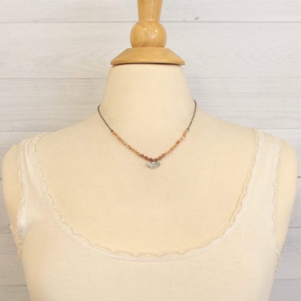 Southwest Lace Charm Knotted Stone Necklace - Image 4