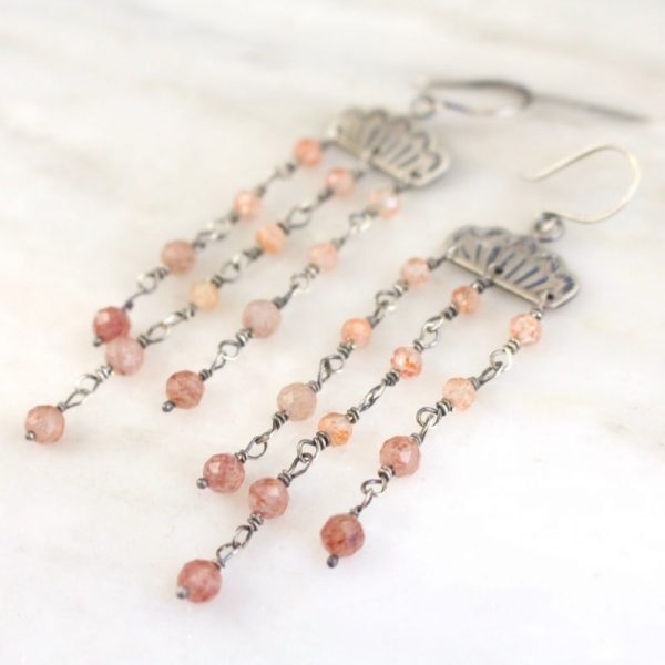 Southwest Lace Waterfall Earrings - Sunstone - Image 2