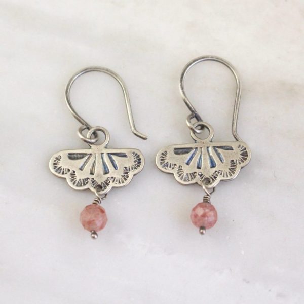 Southwest Lace Strawberry Quartz Dangle Earrings Sarah Deangelo