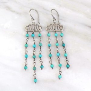 Southwest Lace Waterfall Earrings Turquoise Sarah Deangelo