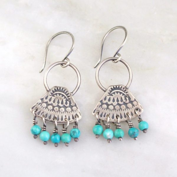 Asmi Triangle Loop & Turquoise Earrings Sarah Deangelo