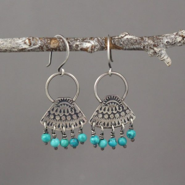 Asmi Triangle Loop & Turquoise Earrings - Image 3