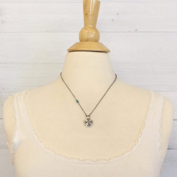 Sun Cross Chain Turquoise Necklace - Image 5