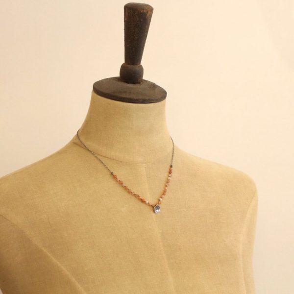 Cactus Flower Sunstone Knotted Necklace - Image 4