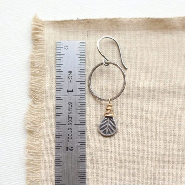 Tribal Leaf Gold Wrapped Hoop - Image 4