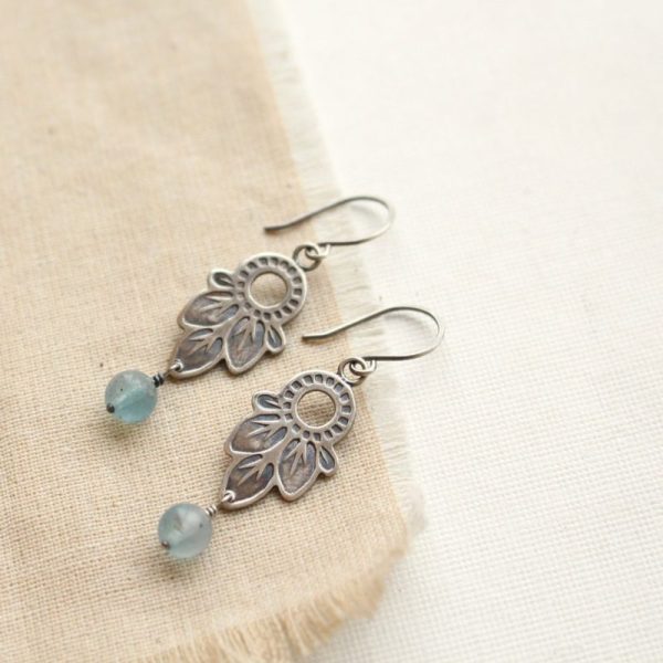 Hishi Moss Aquamarine Earrings Sarah Deangelo