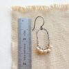 Pearl Wrapped Hammered Mixed Metal Earrings - Image 4