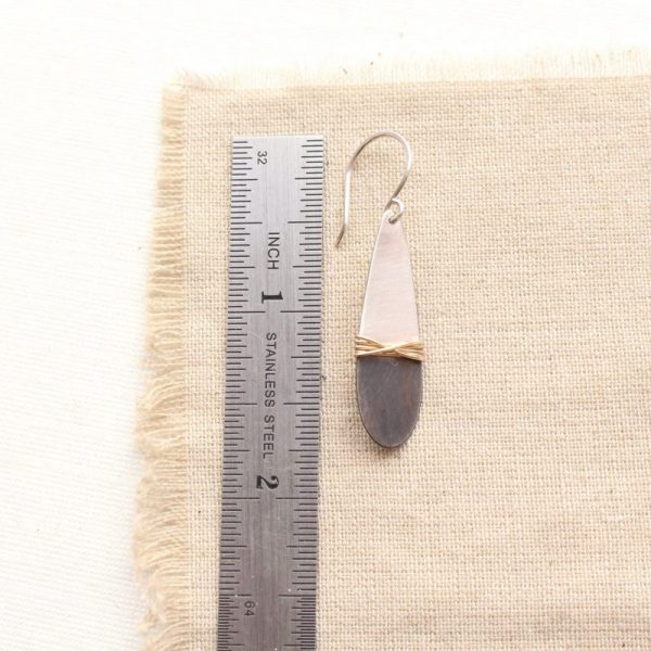 Dipped Teardrop Mixed Metal Earrings - Image 4