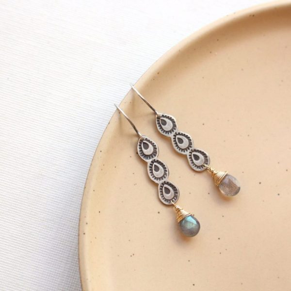 Peacock Labradorite Drop Earrings - Image 3