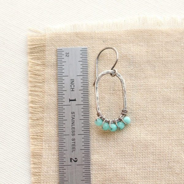 Amazonite Wrapped Hammered Earrings - Image 4