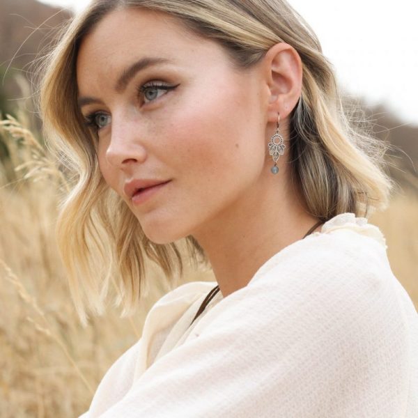 Hishi Moss Aquamarine Earrings - Image 4
