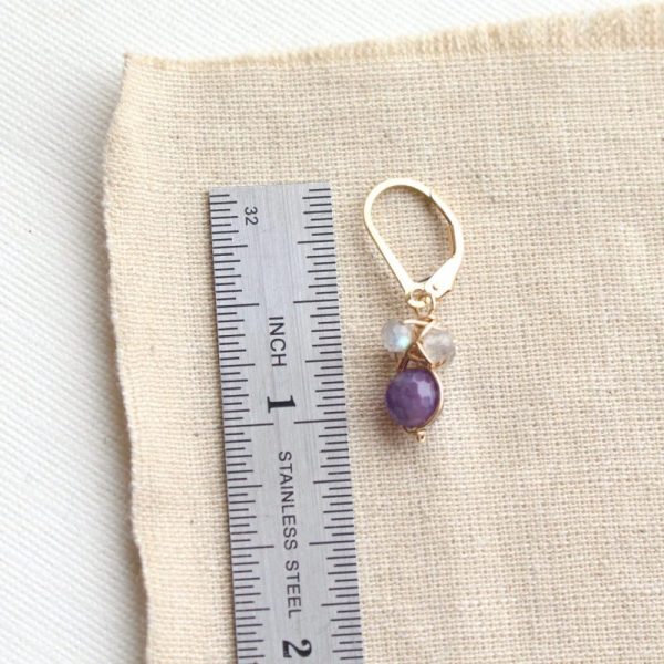 Amethyst and Labradorite Cluster Earrings - Image 3