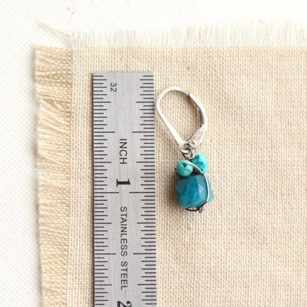 Apatite & Turquoise Cluster Earrings - Image 4