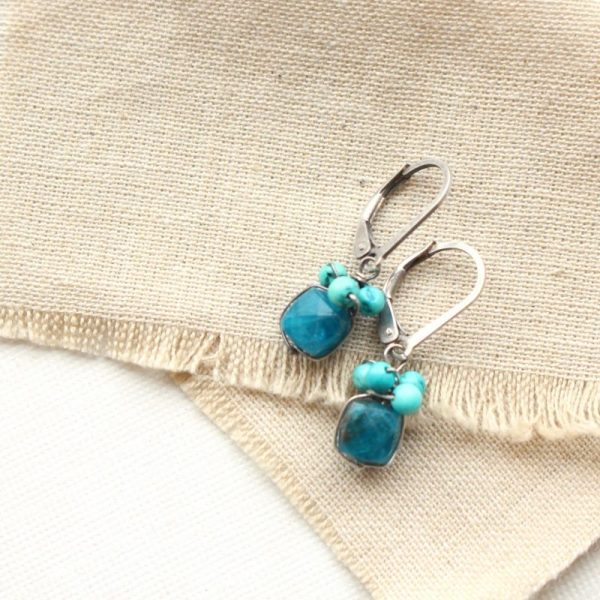 Apatite & Turquoise Cluster Earrings Sarah Deangelo
