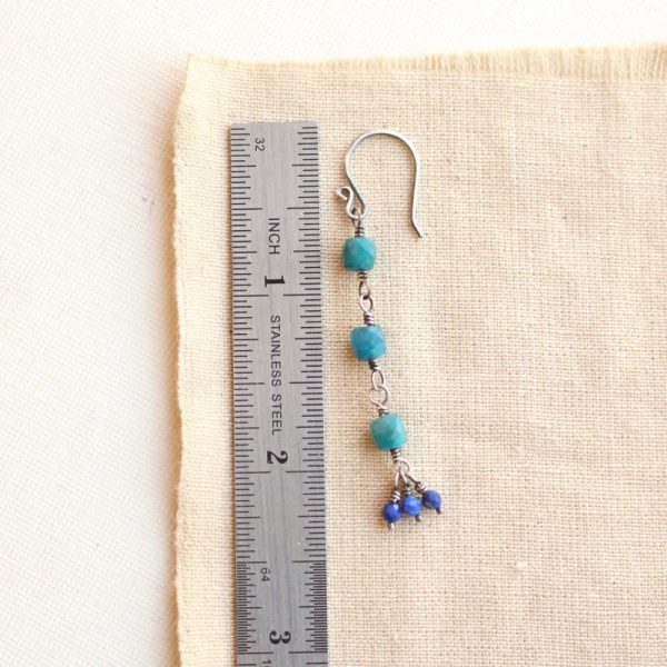 Apatite & Lapis Long Earrings - Image 4