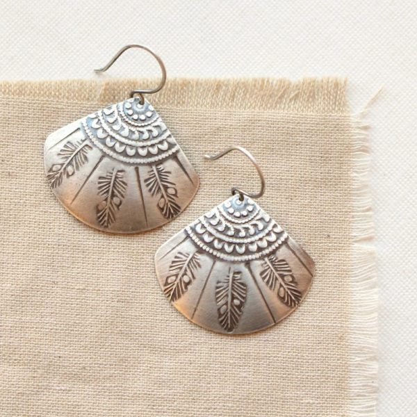 Tribal Feather Fan Earrings Sarah Deangelo