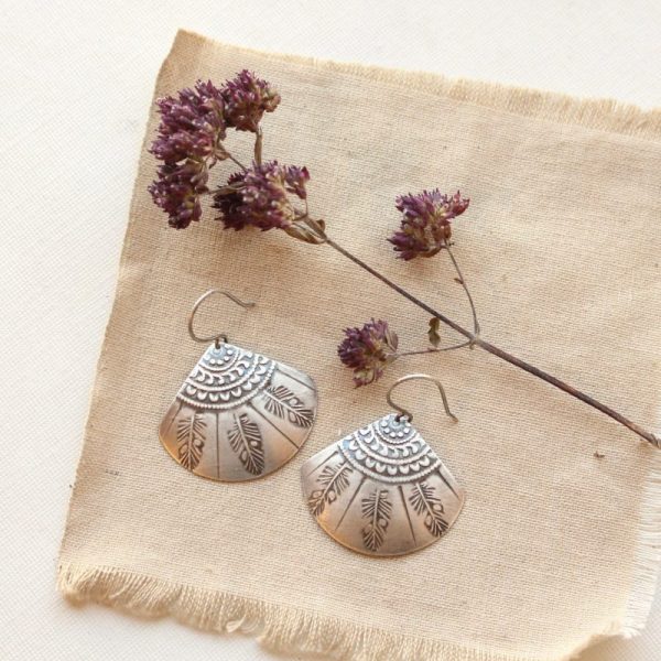 Tribal Feather Fan Earrings - Image 2