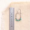 Turquoise Wrapped Hammered Oval Earrings - Image 5