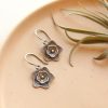 Layered Cactus Flower Mixed Metal Earrings - Image 3