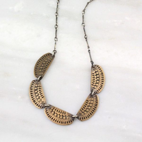 Asmi 5 Collar Bronze & Oxidized Silver Necklace - Image 3