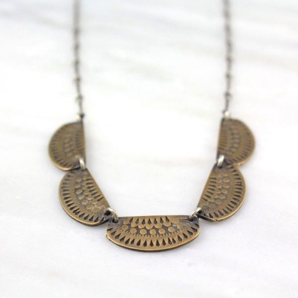 Asmi 5 Collar Bronze & Oxidized Silver Necklace - Image 2
