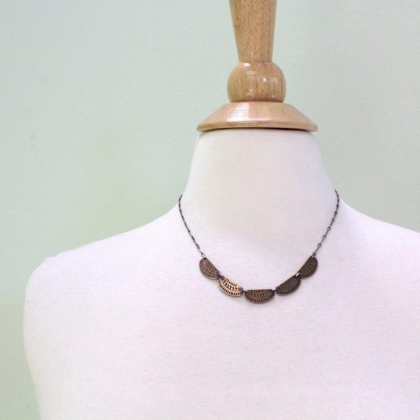 Asmi 5 Collar Bronze & Oxidized Silver Necklace - Image 4