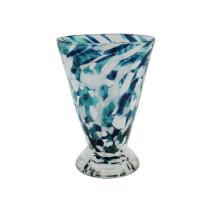 Speckle Cup - Lagoon and White Kingston Glass Studio