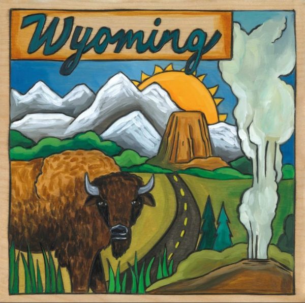 Big Wyoming 9" Plaque by Sincerely Sticks