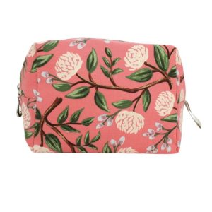 Medium Cosmetic Bag by Dana Herbert - Coral Peony
