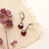 Garnet Drop Silver Earrings - Image 3