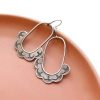 Columbine Stamped Silver Hoop Earrings - Image 4