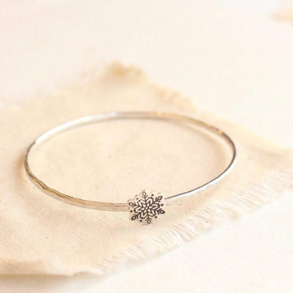 Snowflake Bangle Bracelet - Image 2