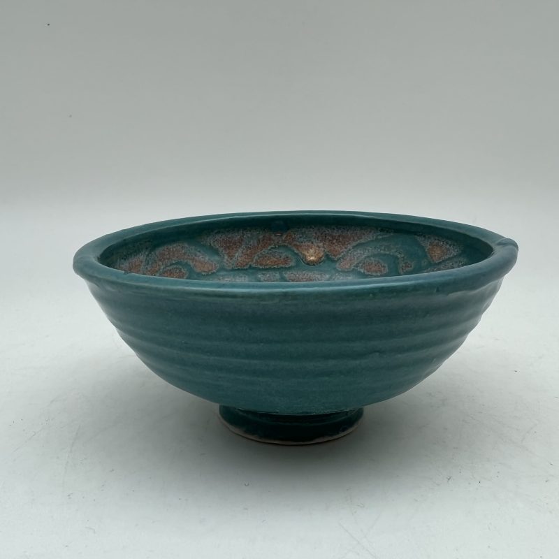 Brown & Turquoise Finger Dish by Margo Brown - 2674
