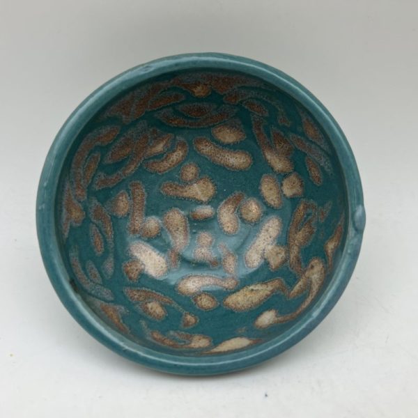 Brown & Turquoise Finger Dish by Margo Brown - 2674 - Image 2