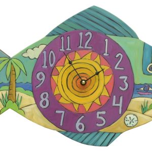 "Beach Time" Fish Shaped Clock by Sincerely Sticks