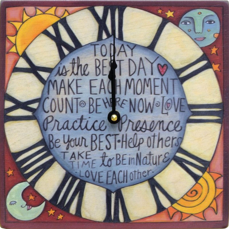 "Time to Shine" Square Clock by Sincerely Sticks