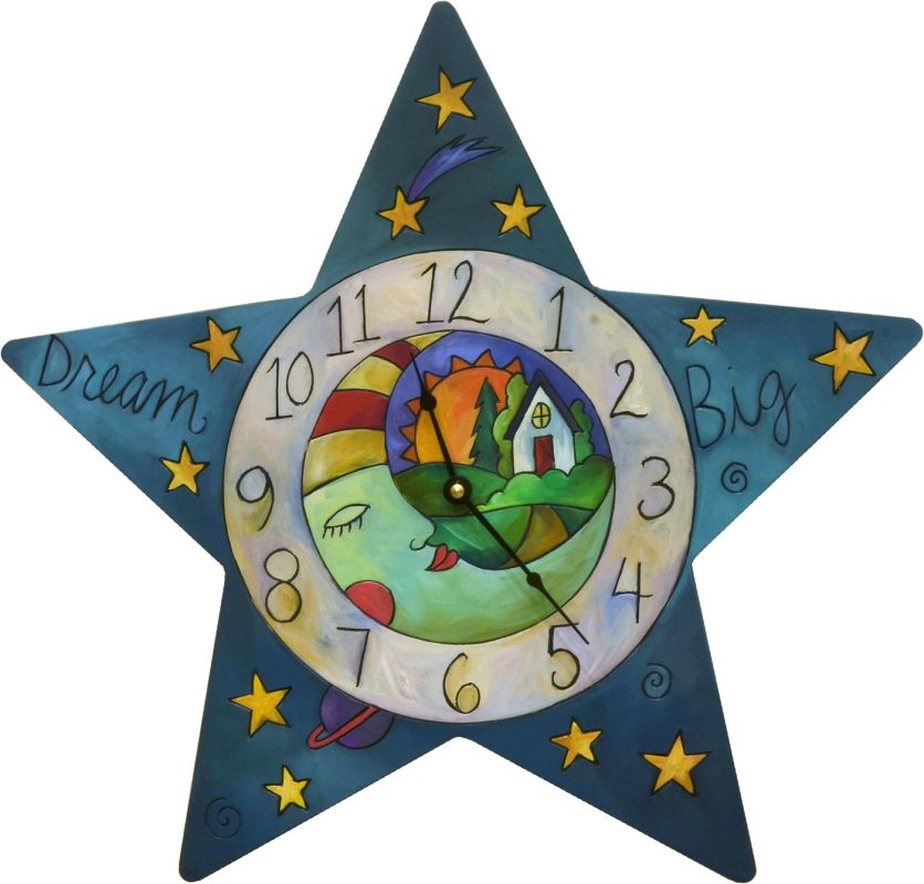 "Who Hung the Moon" Star Shaped Clock by Sincerely Sticks