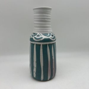 Turquoise and White Porcelain Vase by Margo Brown - 2754