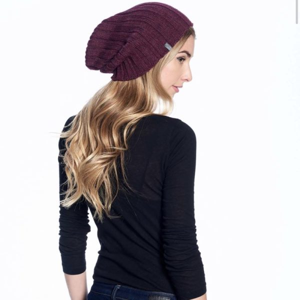 Alpaca Beanie Hat - Accordion -Marsala - Image 2