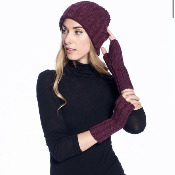 Alpaca Beanie Hat - Accordion -Marsala - Image 5