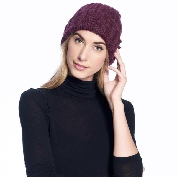 Alpaca Beanie Hat - Accordion -Marsala - Image 4
