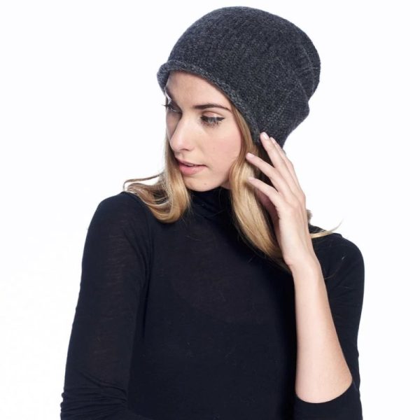 Alpaca Beanie Hat - Rustic - Carbon - Image 2