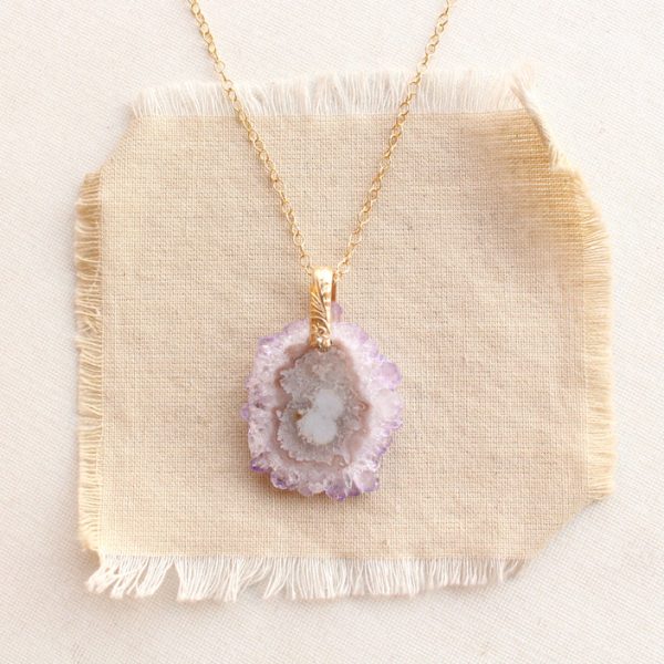 Amethyst Stalactite Gold Necklace