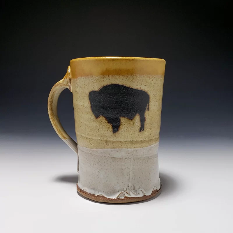 Black Bison Mug by Stephen Mullins