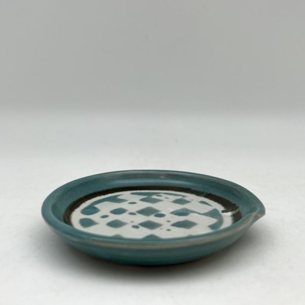 Checkered Turquoise Spoon Rest by Margo Brown - 3185